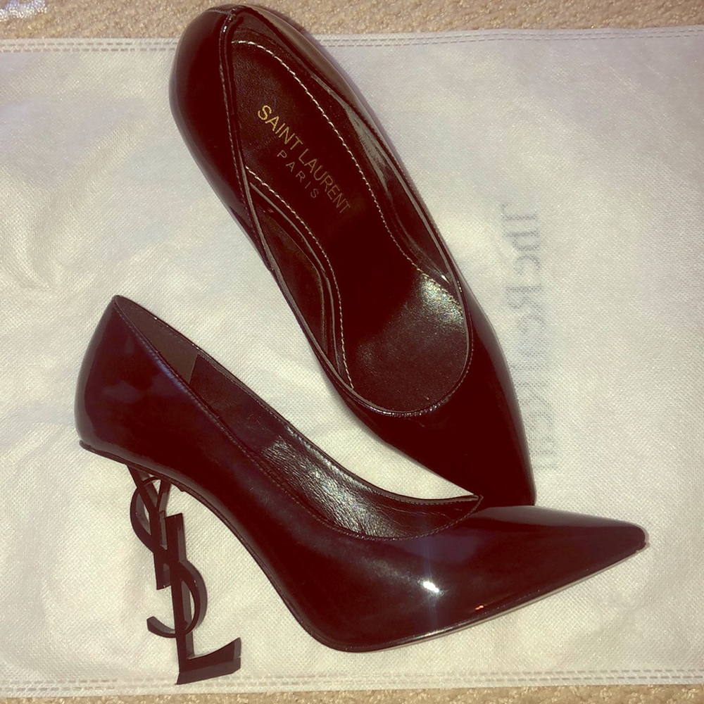 SAINT LAURENT Black Opyum 110 Patent Leather Pumps - Picture 1 of 4